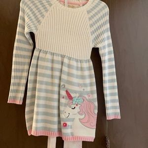 Girls 5/6 cotton dress with print leggings